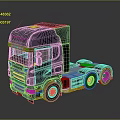 Modern Heavy Duty Truck Cab Design With Multiple Wheels And Glossy Finish