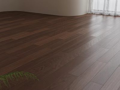 Dark Wood Flooring With Clear Texture Neatly Laid And Green Plant 3d model Dark Wood Flooring With Clear Texture Neatly Laid And Green Plant 3d model