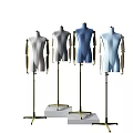 Modern Half-body Model Metallic Top Costume Model 3d model