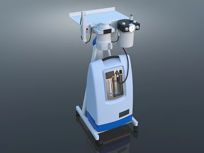 Advanced Mobile Medical Equipment With Diagnostic Console And Treatment Probe For Clinical Use 3d model