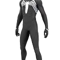 Game and Movie Character in Black Bodysuit with White Spider Patterns Design