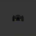 Sleek Batmobile With Bat Wing Design And Yellow Headlights On Metallic Finish
