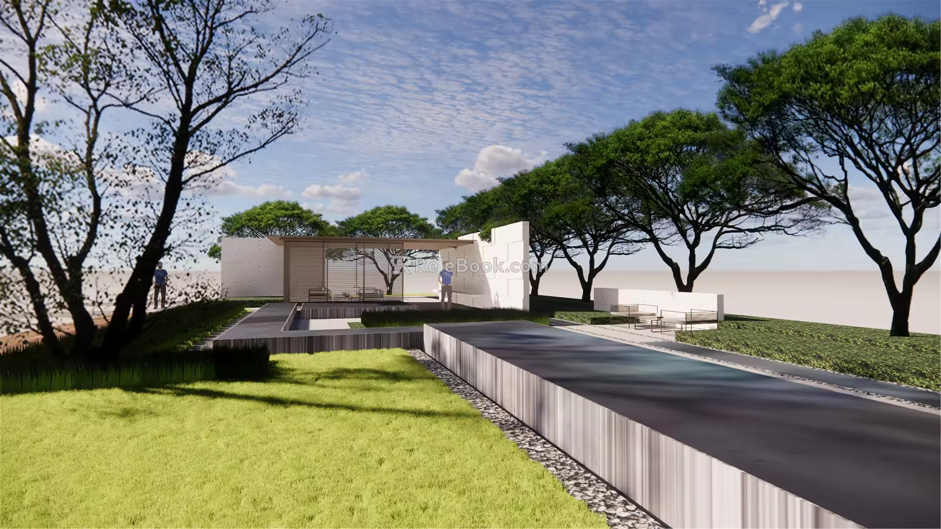 Modern Courtyard Simple Courtyard Landscape 3d model