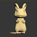 Golden Rabbit Decorative Figurine With Shiny Surface And Detailed Standing Pose