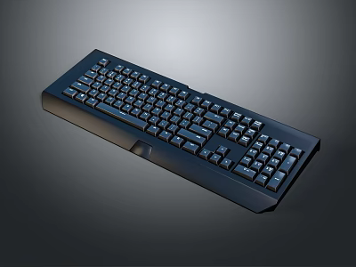 Modern Black Computer Keyboard With Numeric Keypad For Office And Home Use 3d model