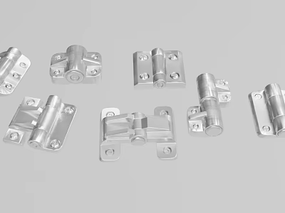 Industrial Metal Hinges With Various Types Durable Design And High Strength For Equipment 3d model