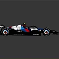 Formula 1 Race Car Blue White Red Martini Sponsored With Aerodynamic Body And Racing Tires
