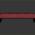 Red Velvet Upholstered Ottoman Bench With Wooden Legs And Modern Design