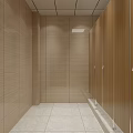 Long Office Corridor With Glass Doors Windows Ceiling Lights Natural Light And Tile Flooring