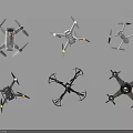 Public Facilities Showcasing Different Drone Models With Various Designs And Colors 3d model