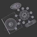 Modern Minimalist Decorative Ornament Set With White Black Vases Flower Branches And Curved Bowl