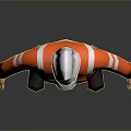Man Wearing Orange Work Uniform With Reflective Stripes And White Safety Helmet Standing On Gray Background