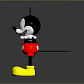Mickey Mouse Doll With Black Ears White Face Red Shorts And Yellow Shoes
