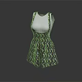 Fashionable Women's Spaghetti Strap Dress With Colorful Pattern And Flared Skirt Design