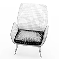 Upholstered Accent Chair Modern Design Light Gray Backrest Dark Purple Cushion Metal Legs Gold Feet