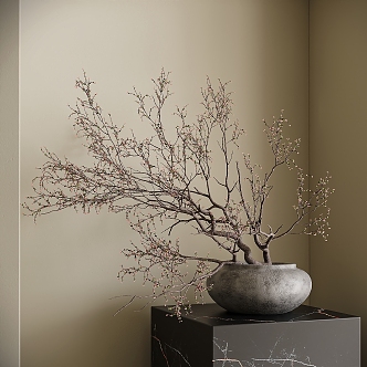 Quiet air-dried branch vase 3d model