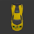 Yellow Sports Car With Sleek Aerodynamic Design And Racing Rear Wing