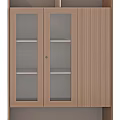 Wooden Filing Cabinet With Glass Doors And Storage Shelves Modern Design