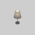 Modern Table Lamp With White Fabric Shade And Metal Stand Spherical Base