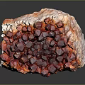 Elegant Red Crystal Cluster Decorative Ornament Set on Natural Rock Base