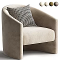 Beige Single Sofa With Black And White Houndstooth Pillow Modern Design Sleek Lines