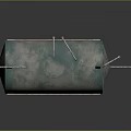 Rustic Industrial Cylindrical Metal Storage Tank With Support Stand And Pipes