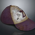 Stylish Purple And Beige Baseball Cap With Letter D Textured Decorative Design