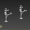 Environmental Monitoring Equipment With Metal Stand Square Enclosure Sensors Cameras And Antennas