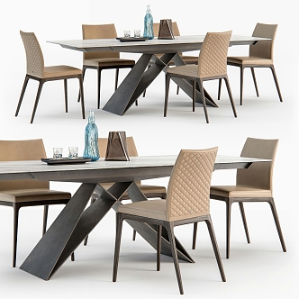 Modern Dining Table and Chair 3d model