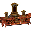 Traditional Wooden Entryway Side Cabinet With Carved Details And Multi Tier Storage