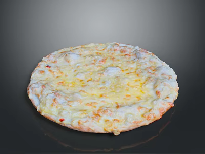 Delicious Freshly Baked Cheese Pizza With Melted Cheese And Golden Crust 3d model