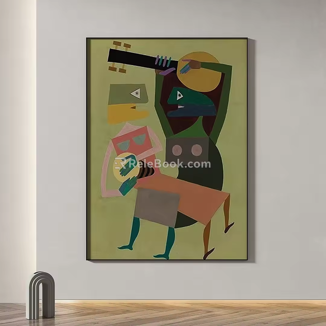 Simple abstract decorative painting 3d model