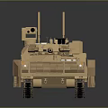 Modern Military Armored Vehicle With Turret Antenna And Sensor System Design