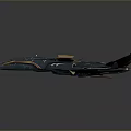 Sci Fi Fighter Spaceship With Streamlined Structure Multiple Wings And Cockpit