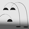 Modern Black Floor Lamps with Arched Design Rounded Shades and Circular Base