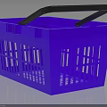 Purple Plastic Shopping Basket With Black Handle And Perforated Design For Daily Use
