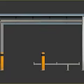 Bus Shelter Equipment Featuring Blue Roof Bench Advertising Board and Orange Bollards