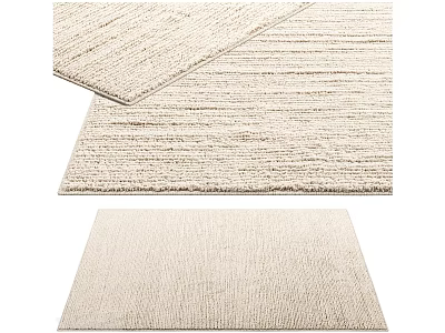 Light Beige Square Rugs with Woven Texture Soft Design and Modern Style for Home Decor 3d model