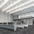 Command Control Room of Modern Monitoring Room 3d model