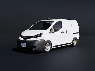 White Cargo Van With Roof Rack Sleek Exterior And Black Bumper Design 3d model