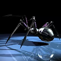 Smart Machine Advanced Spider Like Mechanical Structure With Purple Silver Legs 3d model