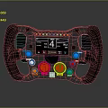 Car Steering Wheel With Colorful Buttons Digital Display And Carbon Fiber Design