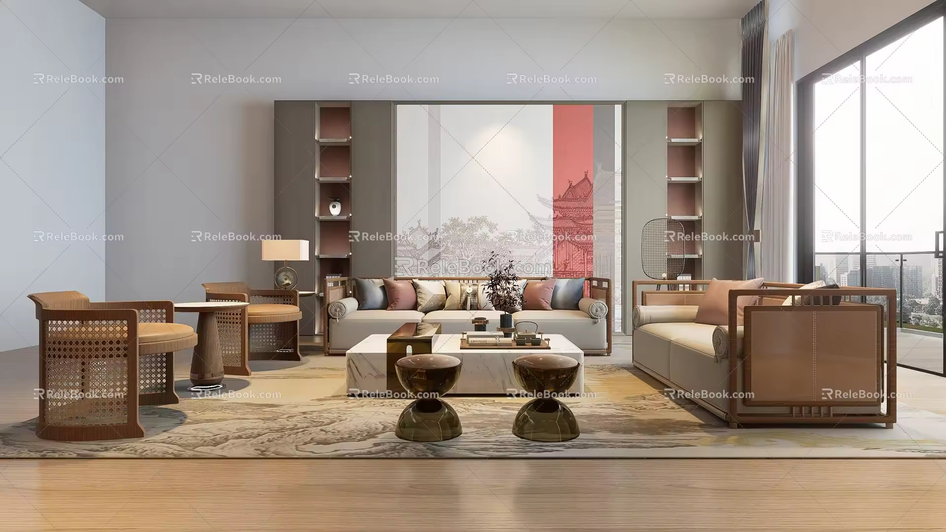 New Chinese Sofa Combination 3d model