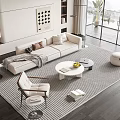 Modern sofa coffee table combination 3d model