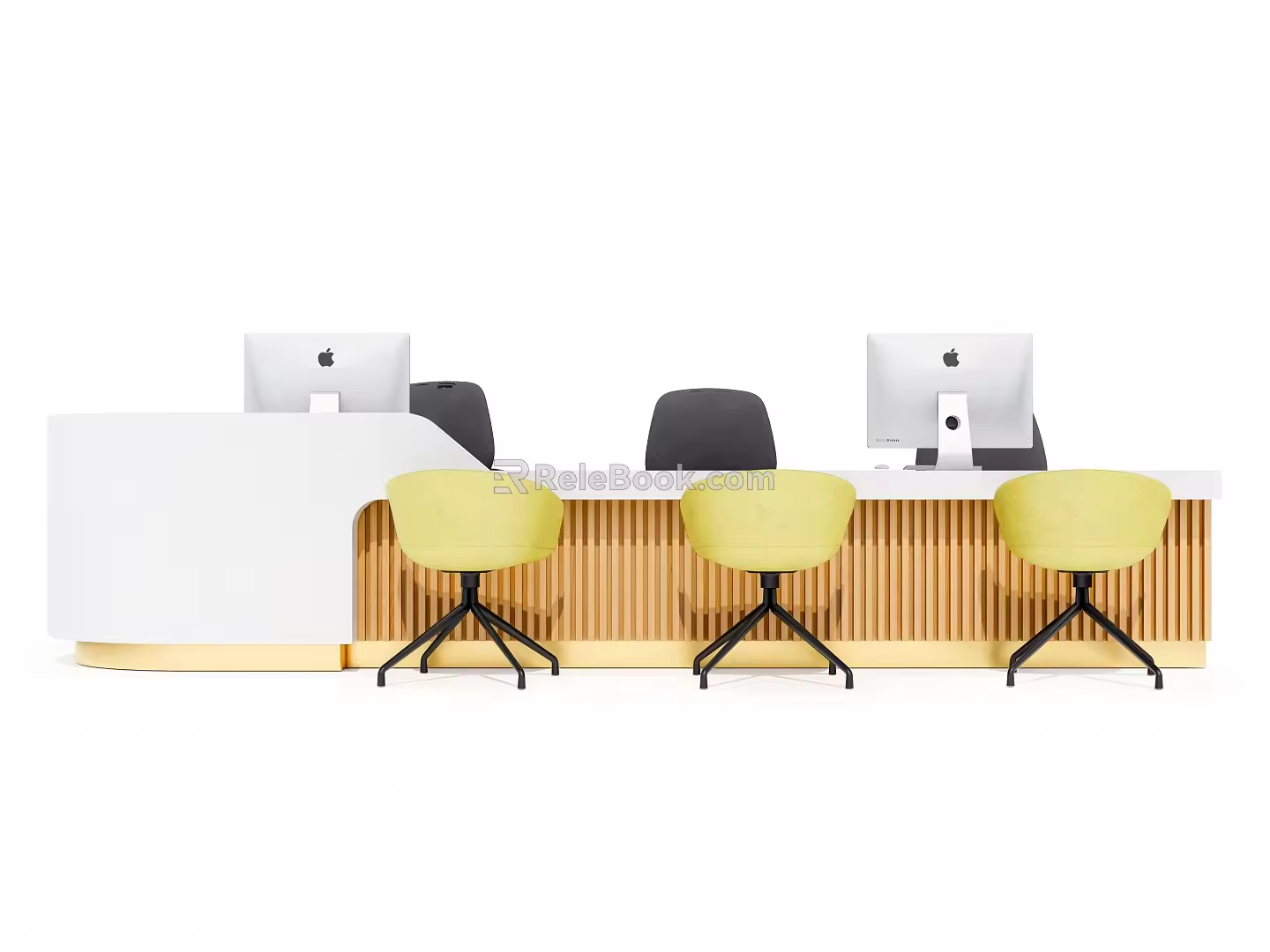 Modern reception desk Simple information desk 3d model