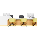 Modern reception desk Simple information desk 3d model