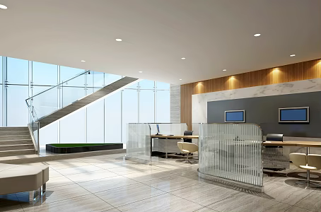 Modern Public Office Area Open Office Partition Desk Partition 3d model