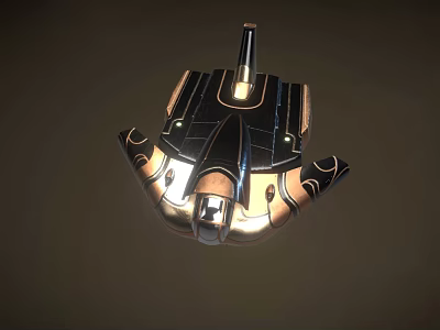 Futuristic Cosmic Spaceship Featuring Metallic Exterior Illuminated Elements And Streamlined Design For Interstellar Travel 3d model