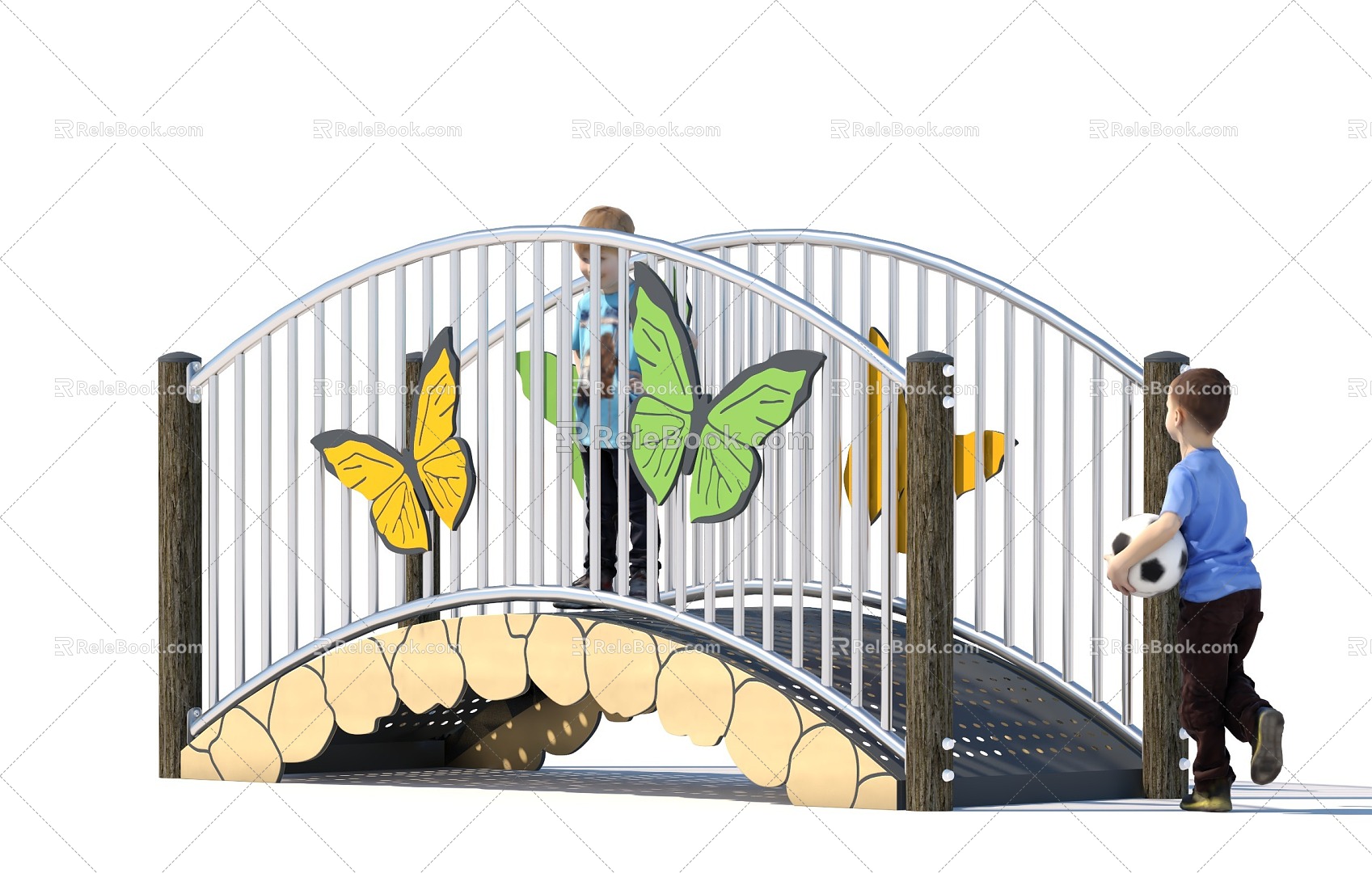 Small bridge bridge aisle development amusement park children's amusement park playground combination function amusement sketch 3d model