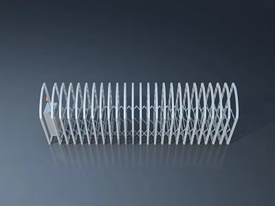 Modern White Metal Retractable Swing Door For Entryway Security Design 3d model